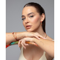 Pulsera Viceroy de acero IP dorado tubogas flexible abierta con cordón enroscado, colección Laura Escanes