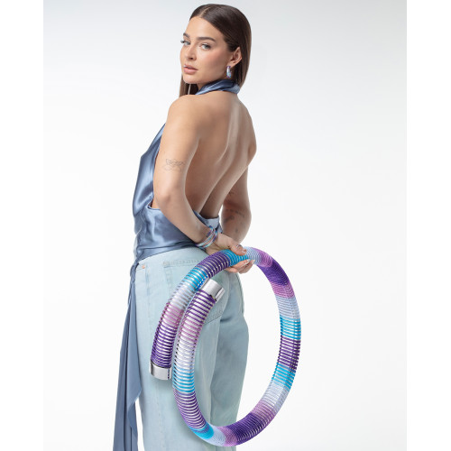 Pendientes Viceroy de acero aro abierto de tubogas con cordón enroscado, colección Laura Escanes
