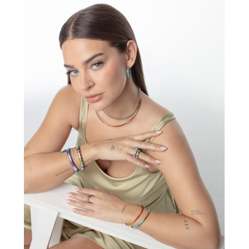 Anillo Viceroy de acero tubogas con cordón enroscado, colección Laura Escanes talla 12