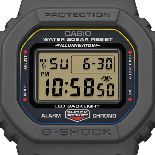 Reloj Casio G-Shock Basic Series correa textil  azul, negro y rojo