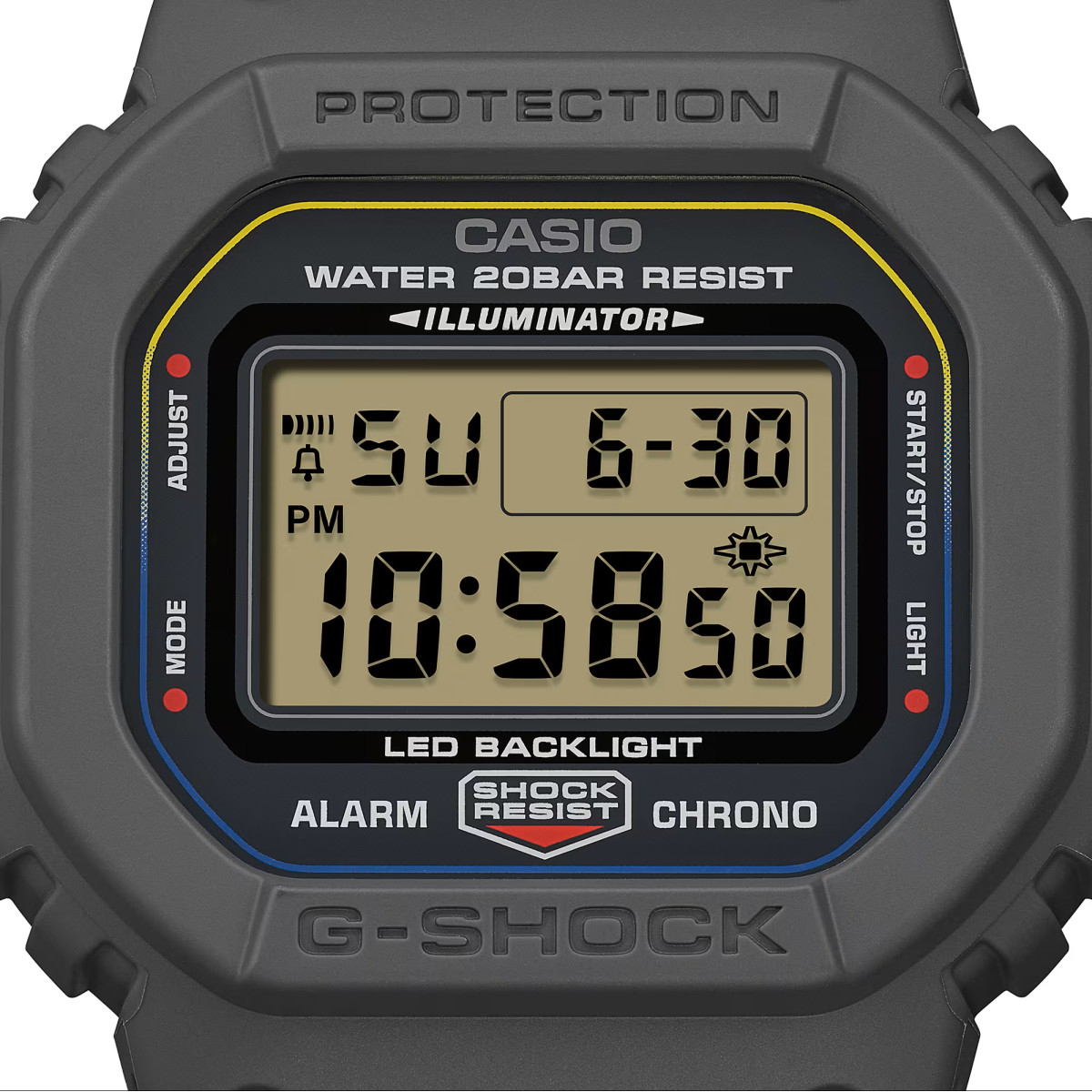 Reloj Casio G-Shock Basic Series correa textil  azul, negro y rojo