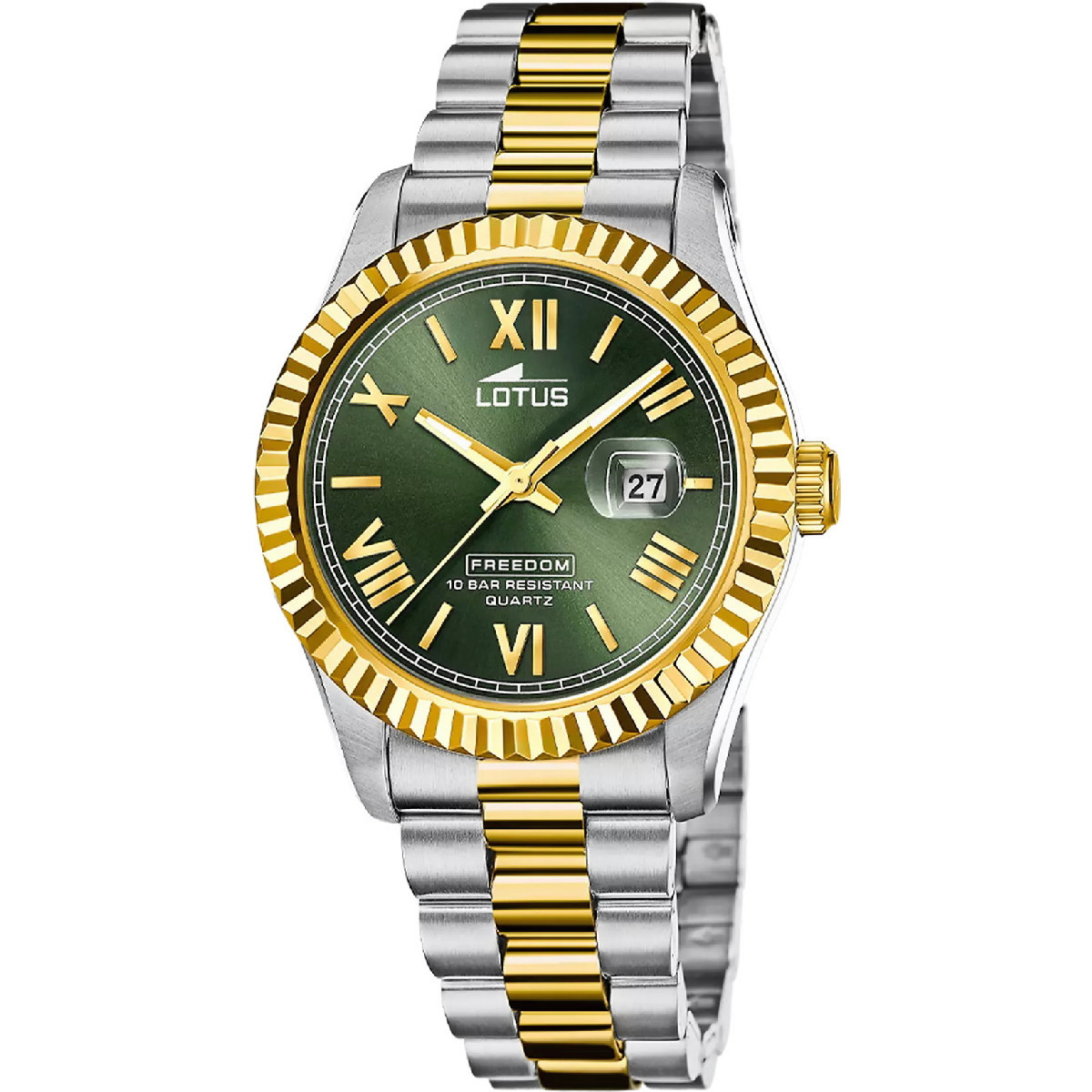 Reloj Lotus Freedom Bicolor para hombre 41.5mm esfera verde
