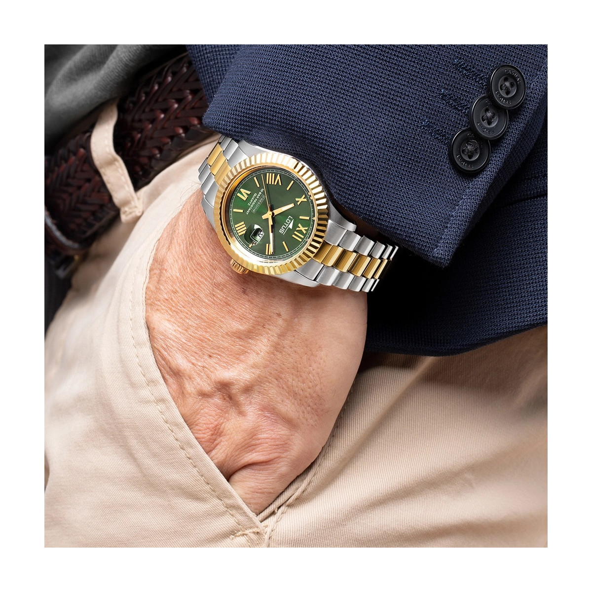 Reloj Lotus Freedom Bicolor para hombre 41.5mm esfera verde