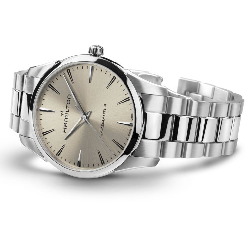 Reloj Hamilton Jazzmaster cuarzo 40mm esfera beige