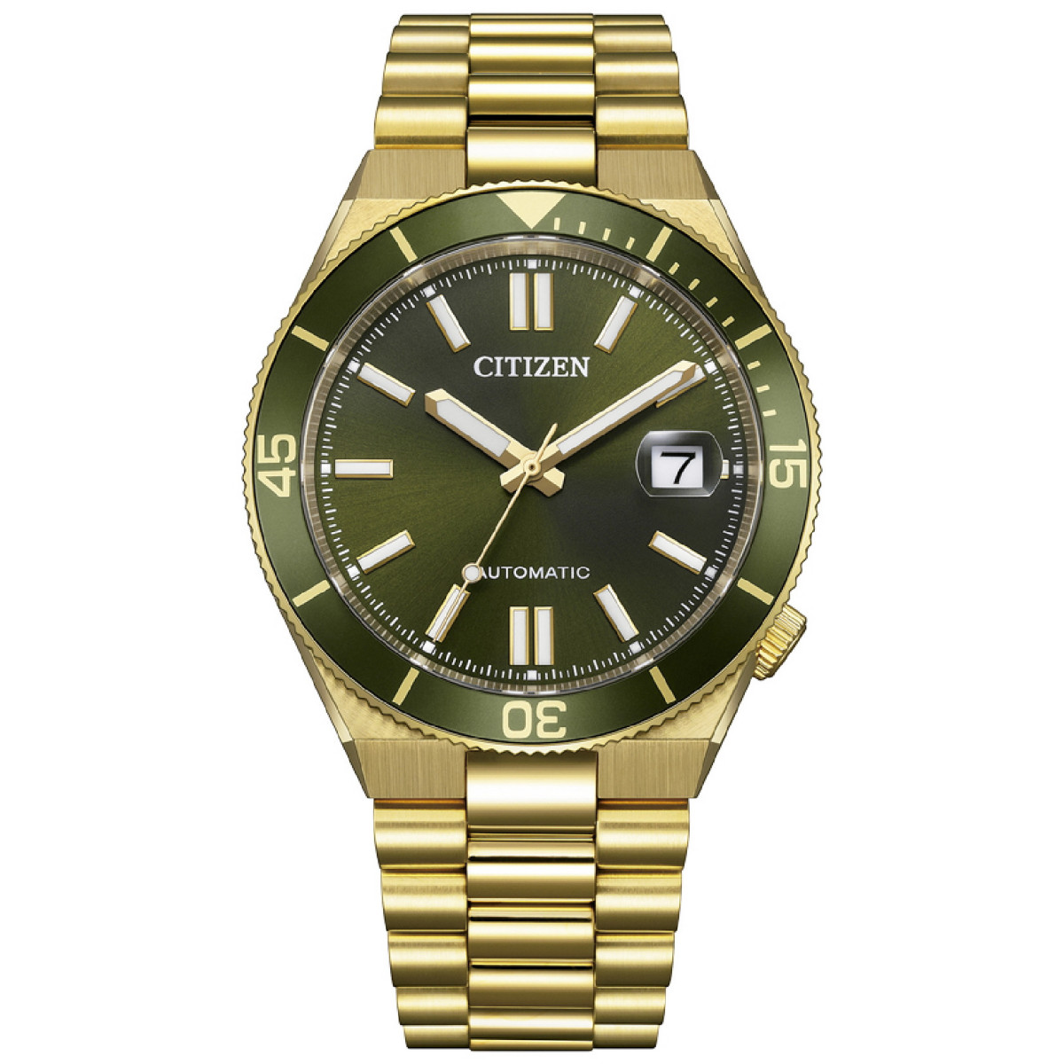 Reloj Citizen Tsuyosa Shore Auto 40mm IP dorado esfera verde