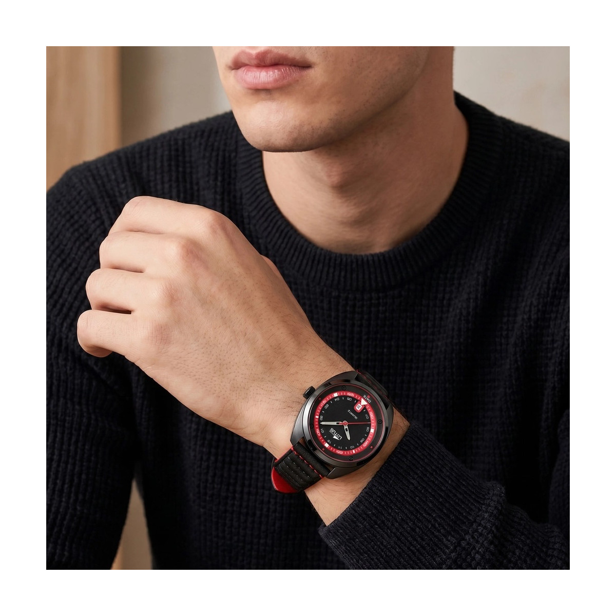 Reloj Lotus Pulse negro y rojo 40mm