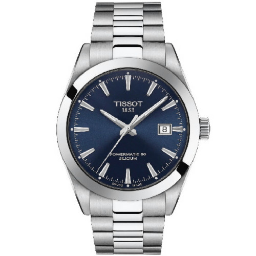 Reloj Tissot Gentleman Powermatic 80 38mm esfera azul para hombre y mujer