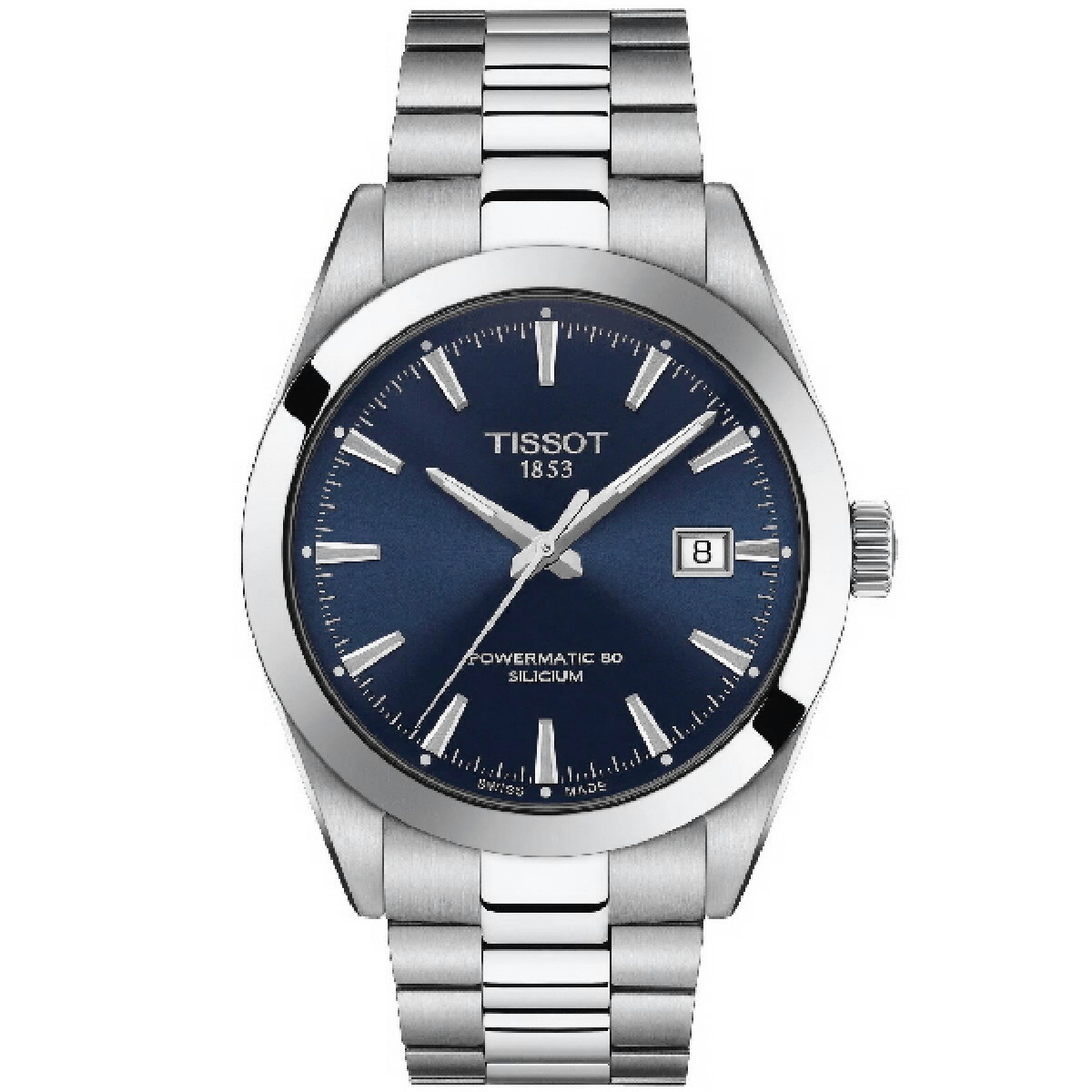 Reloj Tissot Gentleman Powermatic 80 38mm esfera azul para hombre y mujer