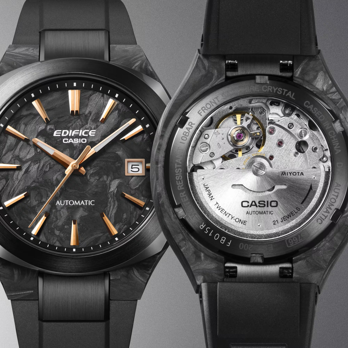 Reloj Casio Edifice Auto caja resina correa caucho