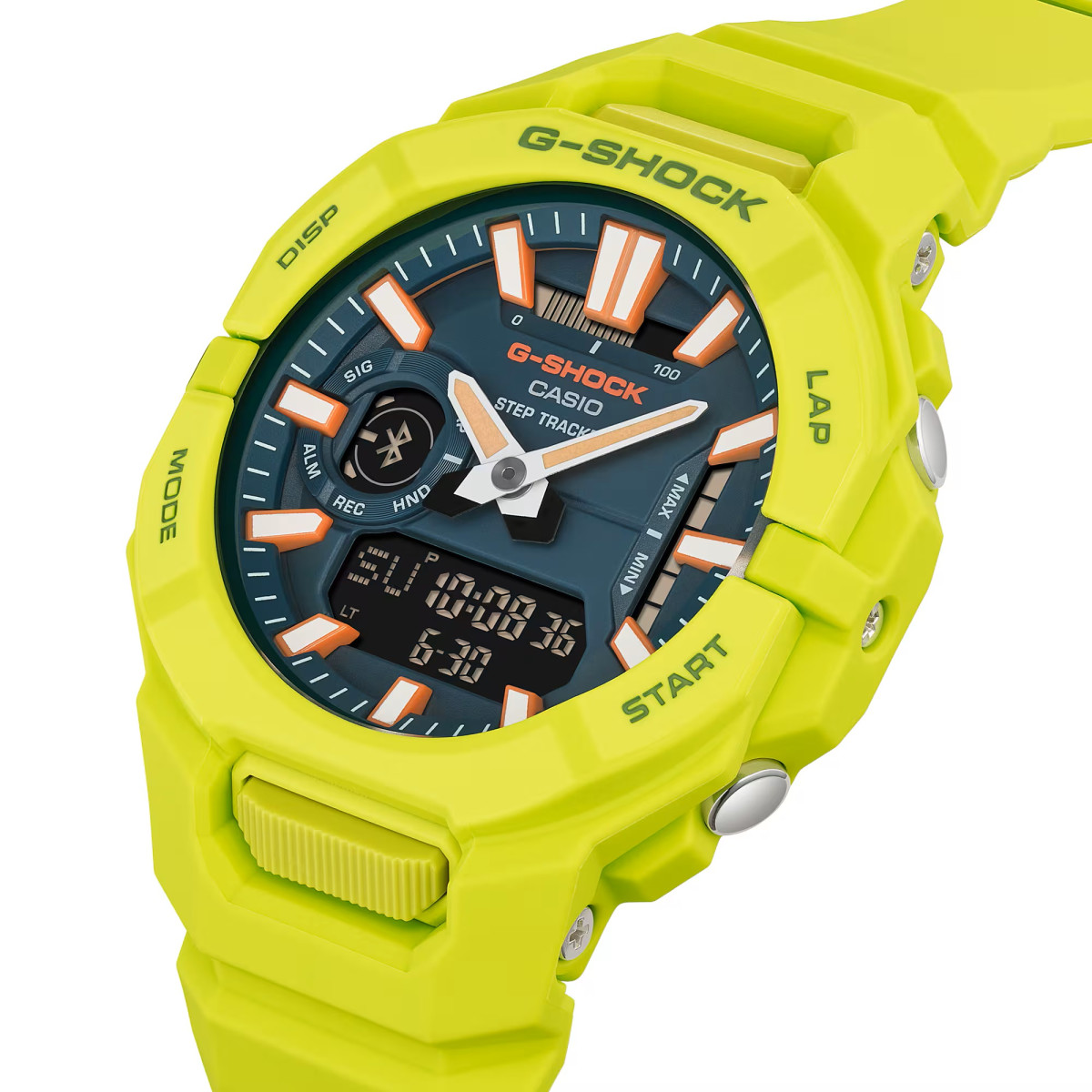 Reloj Casio G-Shock Basic Series G-SQUAD color verde y esfera azul