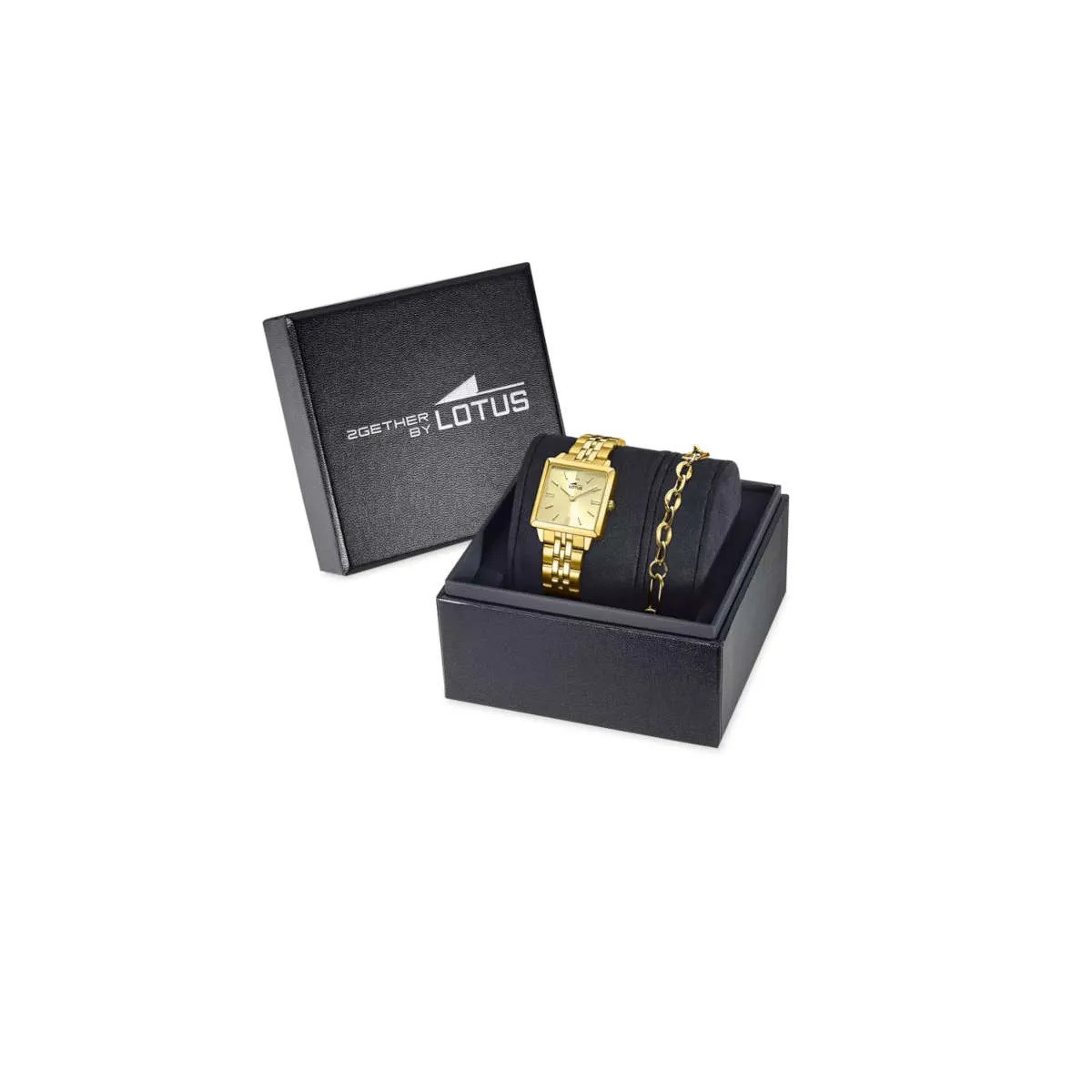 Set reloj Lotus para mujer 2Gether IP dorado 26x26mm con pulsera de acero dorado