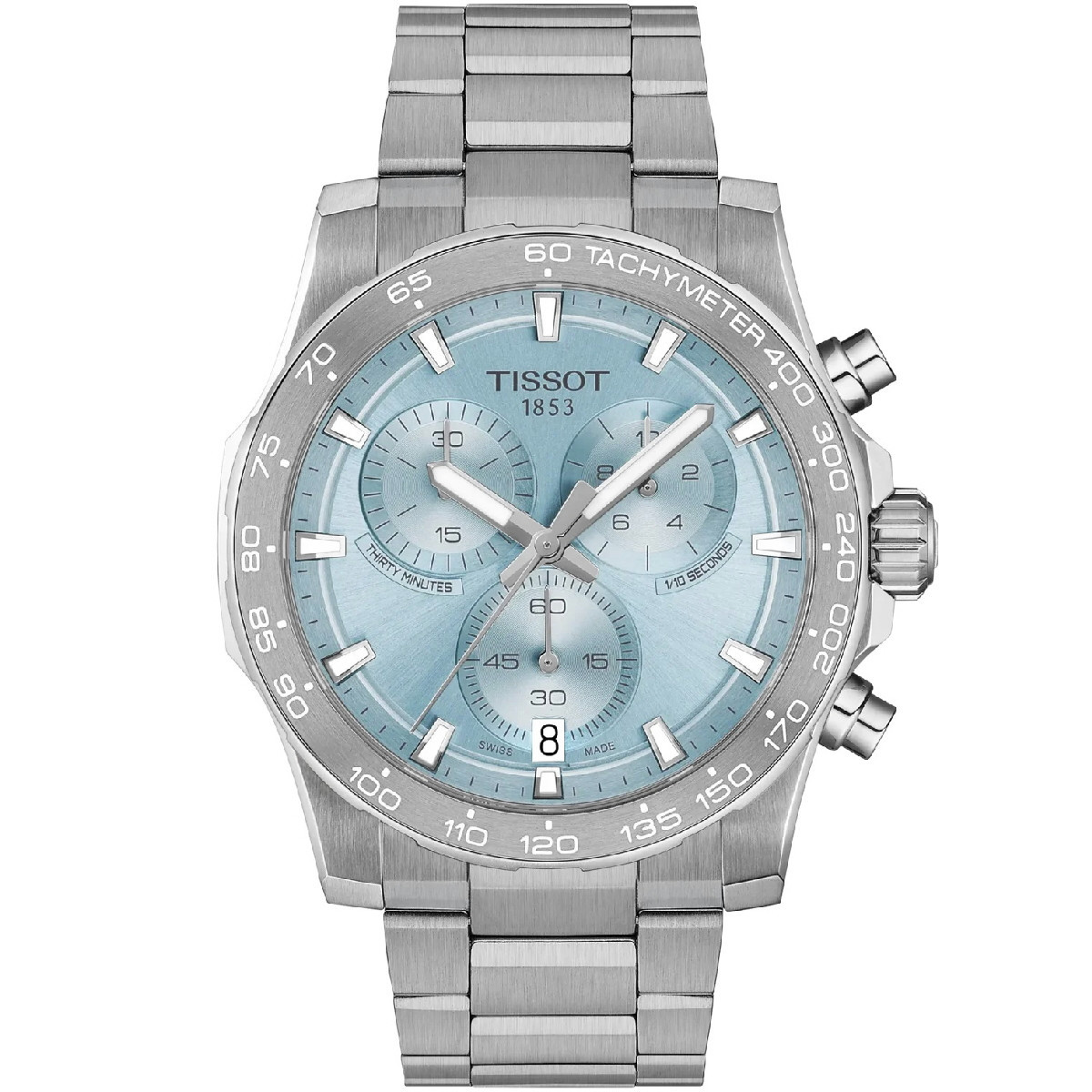 Reloj Tissot Supersport Chrono 42mm esfera azul cielo