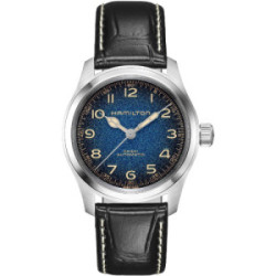Reloj Hamilton Khaki Field Murph Auto 38mm correa de piel y esfera azul degradada