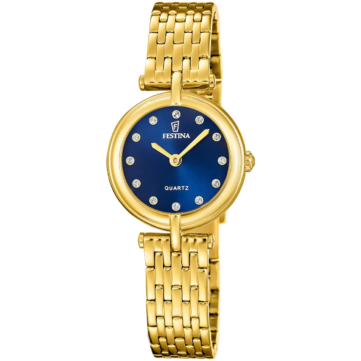 Reloj de mujer Festina Mademoiselle dorado 26mm esfera azul intenso con circonitas