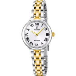 Reloj de mujer Festina Mademoiselle bicolor 26mm esfera gris plata con números romanos