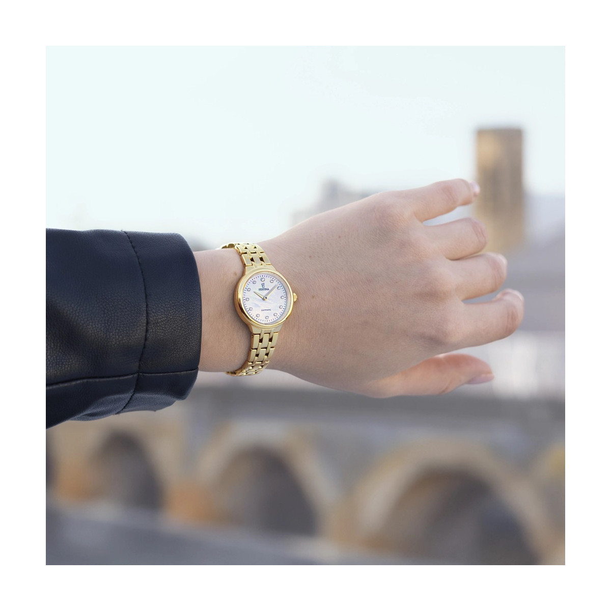 Reloj de mujer Festina Mademoiselle dorado 26mm esfera de nácar