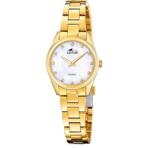 Set reloj Lotus para mujer 2Gether IP dorado 26mm esfera nácar con pulsera de acero dorado