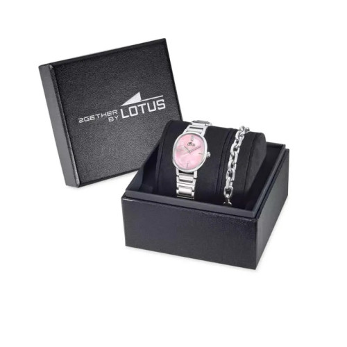 Reloj Lotus 2gether para mujer ovalado esfera de nácar rosa