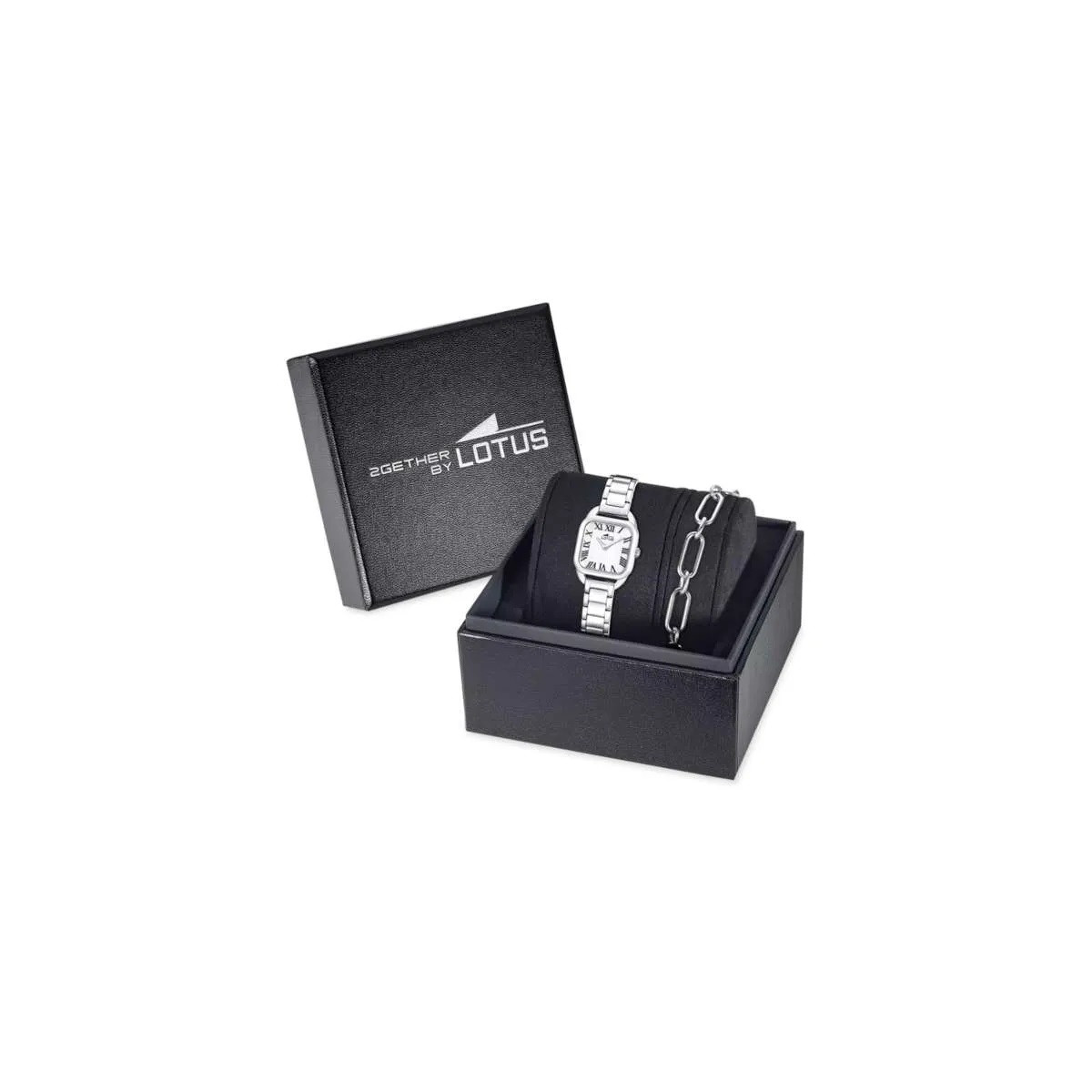 Set reloj Lotus Together para mujer esfera gris 26x26mm con pulsera de acero