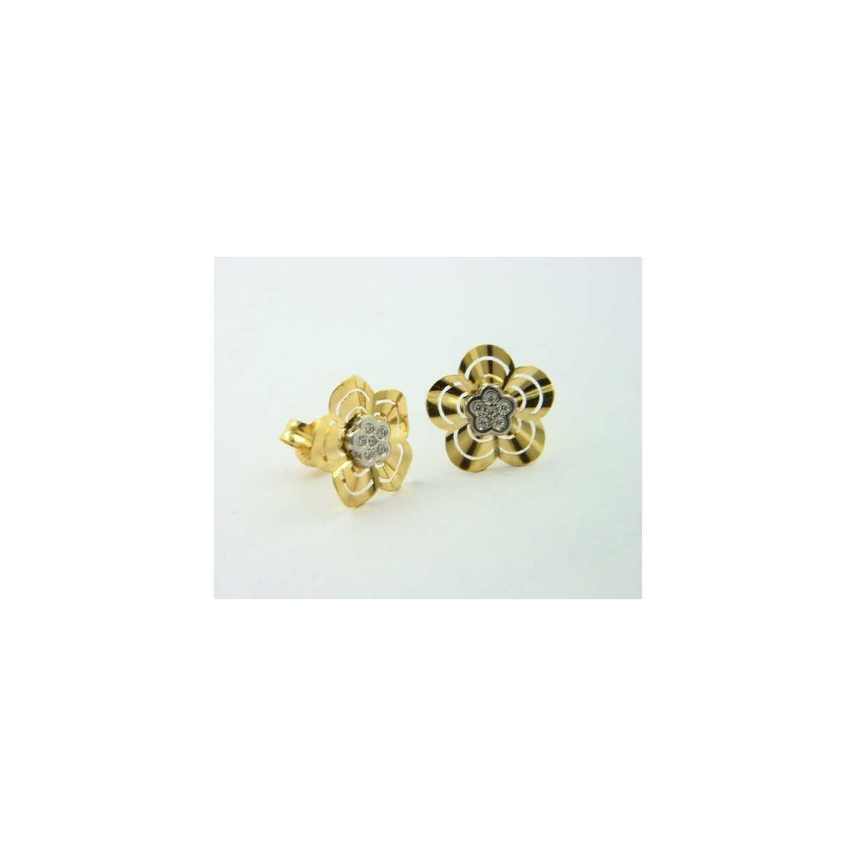 Pendientes oro 750 blanco y amarillo