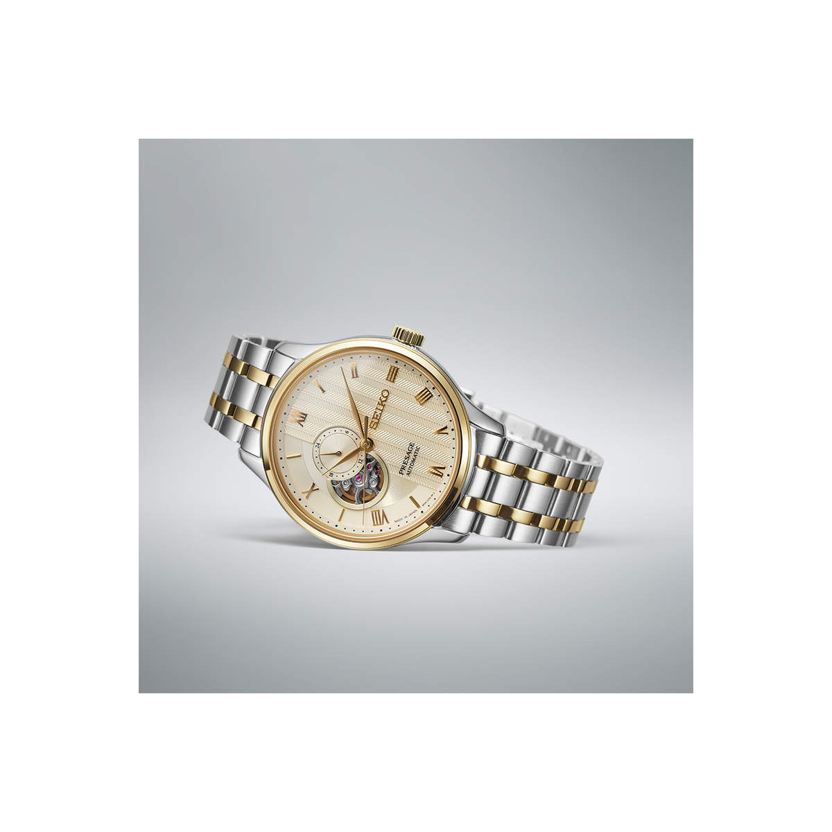 Reloj Seiko Presage Jardin Japones 4R39 Beige 41mm