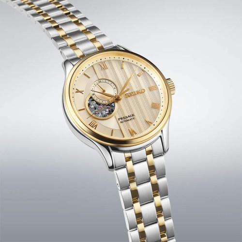 Reloj Seiko Presage Jardin Japones 4R39 Beige 41mm