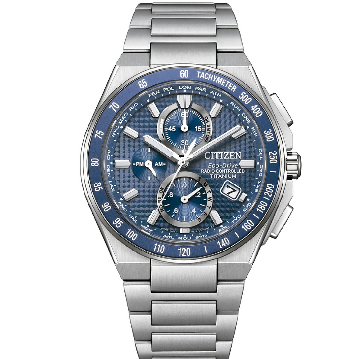 Reloj Citizen SuperTitanium Crono Radiocontrolado esfera azul 42mm