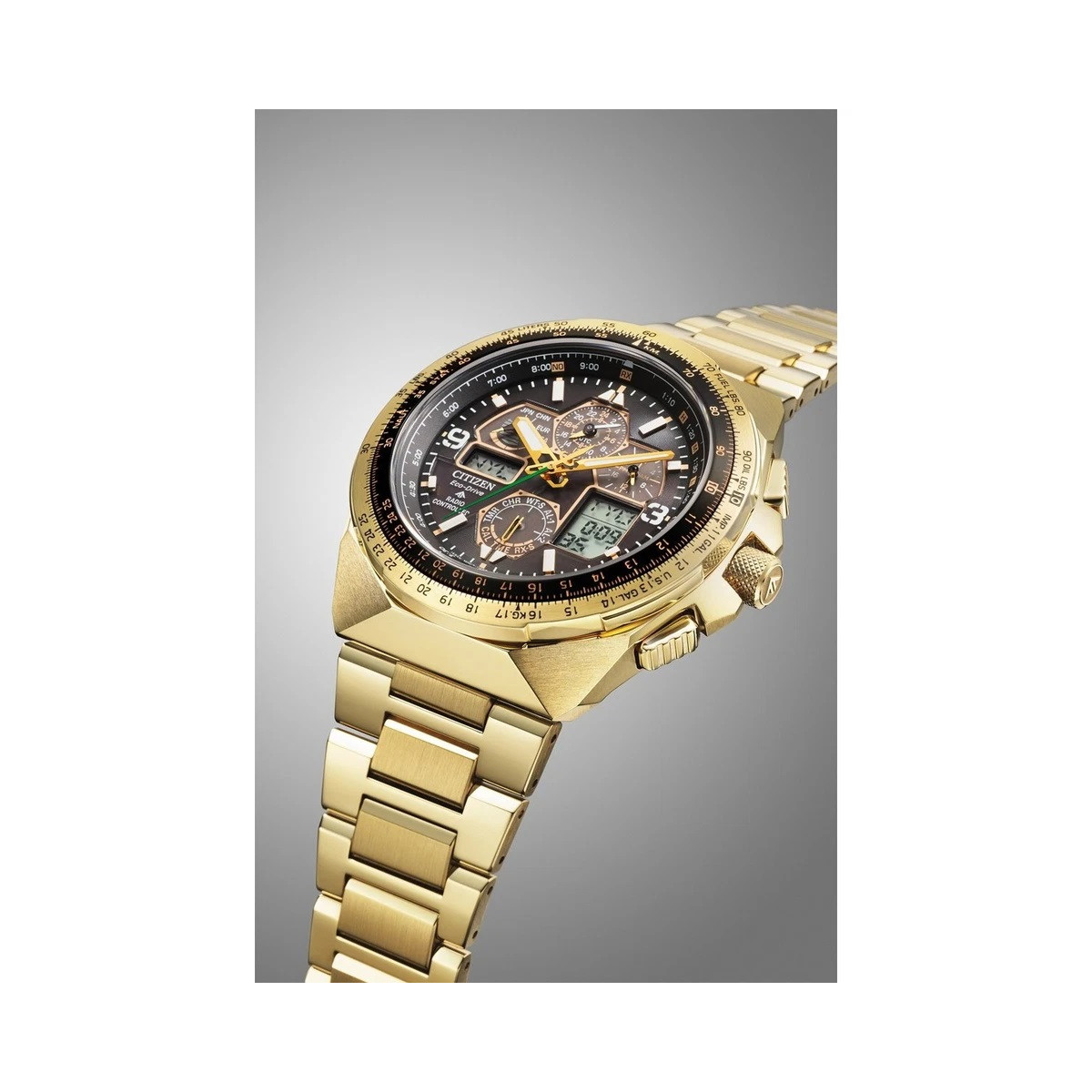 Reloj Citizen Skyhawk Dorado Eco Drive 50 Aniversario de la colección Radiocontrol