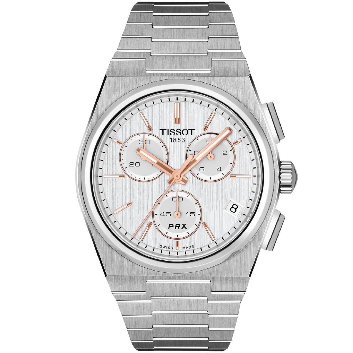 Reloj Tissot PRX Cronógrafo 41 esfera gris plata