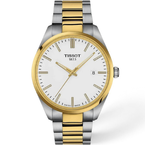 Reloj Tissot PR 100 bicolor esfera blanca 40mm para hombre