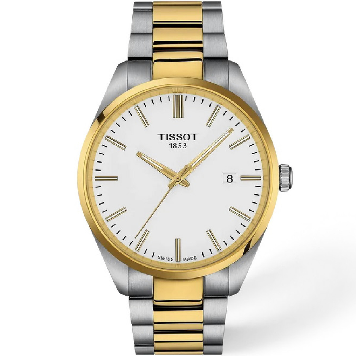 Reloj Tissot PR 100 bicolor esfera blanca 40mm para hombre