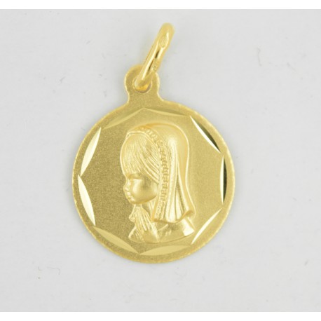 Medalla oro 750 Virgen Niña