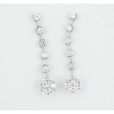 Pendientes oro blanco 750 con diamantes