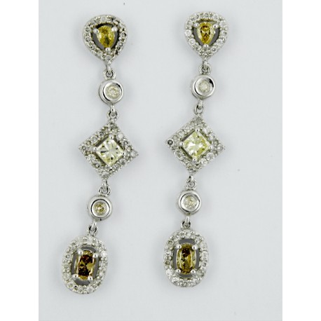 Pendientes oro blanco 750 con diamantes