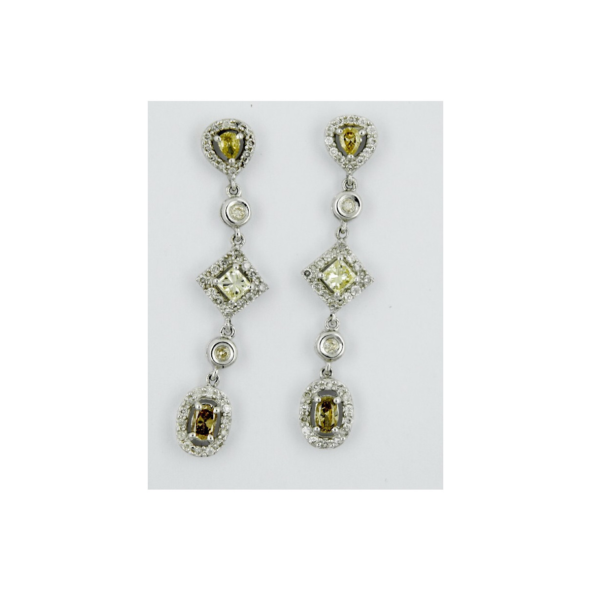 Pendientes oro blanco 750 con diamantes