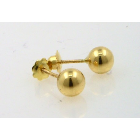 Pendientes oro 750 bola lisa 5mm