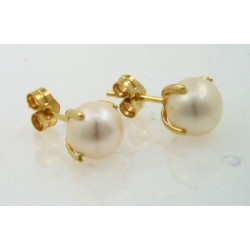 Pendientes oro 750 con perlas