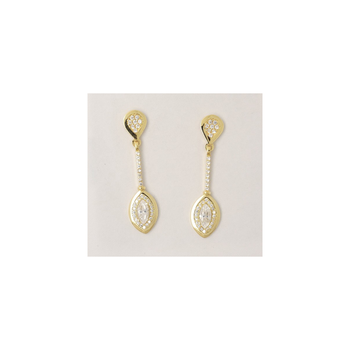 Pendientes oro 750 amarillo con circonitas